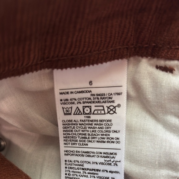 Old Navy Corduroy High Rise Brown Flare Pants. - Picture 10 of 10